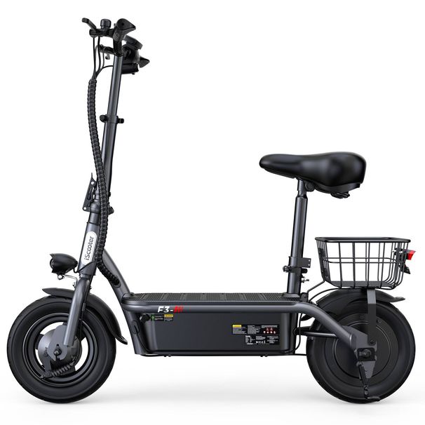 IScooter F3 Seated Electric Scooter 1000W Motor 48V 13Ah 10 Inch Pneumatic Tires 45Km/h Max Speed E Scooter With 60km Range_desvips.com