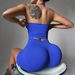 Women's Pleated Halter Neck Long Fitness Vest Shaping Sports Top with Chest Pads Shock Absorbent Beautiful Back Tight Fit_desvips.com