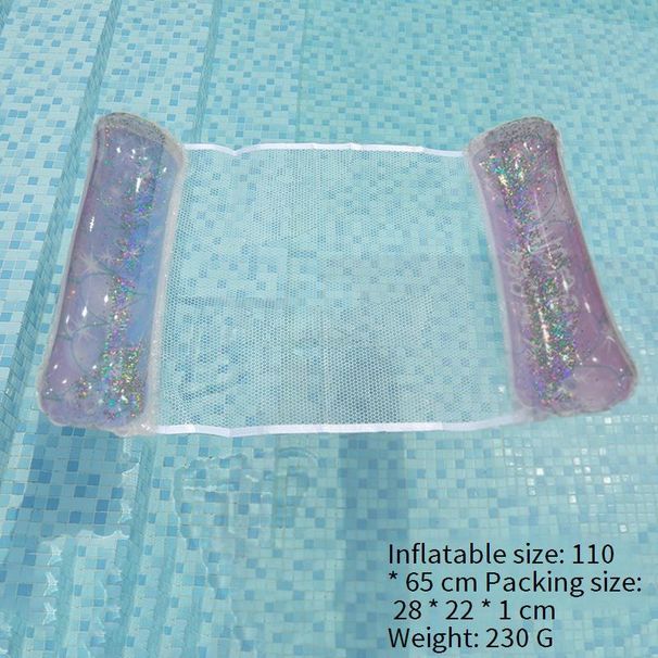 Premium Glitter Gradient Pool Float Thickened Eco PVC Lounge Bed With Backrest For Adults 180cm Water Hammock For Pool Lake_desvips.com