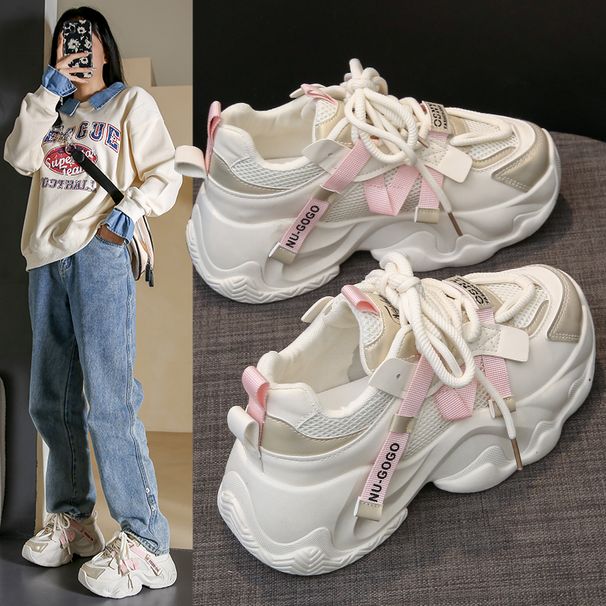 ins Korean Version Of The New Daddy Female 2024 Autumn Student Sports Running Casual Heightening Shoes_desvips.com