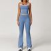 Women's Clothes 2 Pieces Workout Tracksuit Yoga Set Sportswear Gym Clothing High Waist Bell-bottoms Sexy Fitness Bta_desvips.com