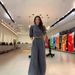 Women's Clothing fashion striped print navel baring top high waist wide leg pants suit_desvips.com