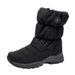 Ski Boots New Large Size Women's Shoes Mid Cut Women's Snow Boots Cotton Shoes Plus Velvet Thickening Warm Northeast Large Cotton Boots Men_desvips.com