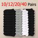 10/12/20/40 Pairs Men Boat Business Sport Sweat Absorption Mature Summer Autumn Solid Color Soft Non Pilling Ankle Socks_desvips.com