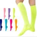 Sports Socks New Sports Compression Socks, Multi Color Vertical Striped Nylon Flat Calf Socks, Cycling And Running Long Compression Socks_desvips.com