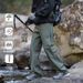 001 Outdoor Hiking Trekking Men Spring Autumn New Waterproof Cargo Elastic Waist Zipper Casual Long Pants_desvips.com