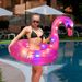 LED Swan & Flamingo Pool Floats - Inflatable Water Seat With Lights (Glow In Dark Non-Toxic PVC Max 300lbs Summer Party Decor Includes Repair Kit)_desvips.com