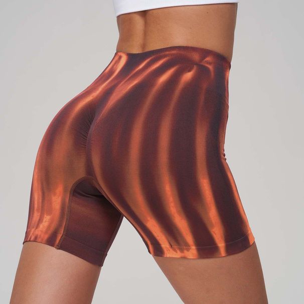 Seamless Colorful Aurora Yoga Shorts For Women High Waist Hip Lift Tummy Control Gradient Sports Fitness Pants_desvips.com