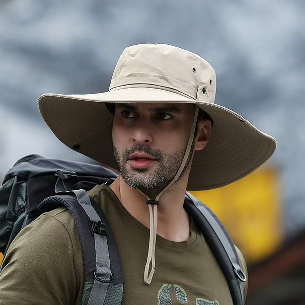Western Cowboy Hiking Fisherman Climbing Desert Sun Protection For Women Outdoor Sunshade Men Wide Brim Hat_desvips.com