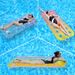 Shimmer Inflatable Lounge Chair - Ergonomic Backrest & Neck Support (Gradient PVC Floating Bed For Pool/Beach Sparkle Design With Ventilation Holes)_desvips.com