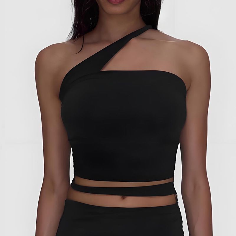 New Fashion One-Shoulder Sling Yoga Bra Sports Fitness Yoga Vest With Chest Pad_desvips.com