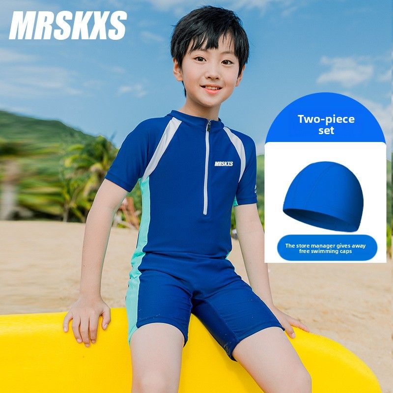 Children's Swimsuit Boys One-piece Professional Training Sun Protection Quick-drying Sports Swimwear Hot Spring Girls_desvips.com