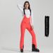 New Women's Ski With Straps, Double Board Elastic Slim Fit, Windproof, Waterproof, Outdoor Black Warm Snow Pants_desvips.com