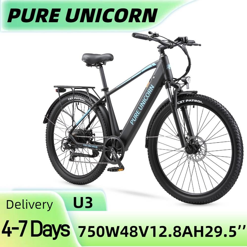 PURE UNICORN U3 Electric Mountain Bike 29'' All-Terrain E-Bike 750W 48V12.8AH Battery_desvips.com