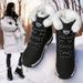 Harbin Outdoor Mid-Calf Snow Boots For Women Winter Warm Fleece Lined Thickened Waterproof Non-Slip Northeast Large Size_desvips.com