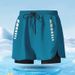 Two-Piece Suits Commerce Double Layer Swimming Trunks Men's Loose Anti Embarrassment Beach Pants Men's Large Size Trunks Hot Spring Swimwear_desvips.com