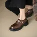 French Wool Womens British Style Spring Fashion Casual Thick Sole Added Single Small Leather Shoes 240904_desvips.com