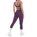 High Elastic Brushed Cross Body Yoga Suit Set for Running Fitness And Training Tight Fitting 5 Pieces_desvips.com