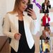 Women's Clothing solid color casual professional small suit jacket tops women's clothing_desvips.com