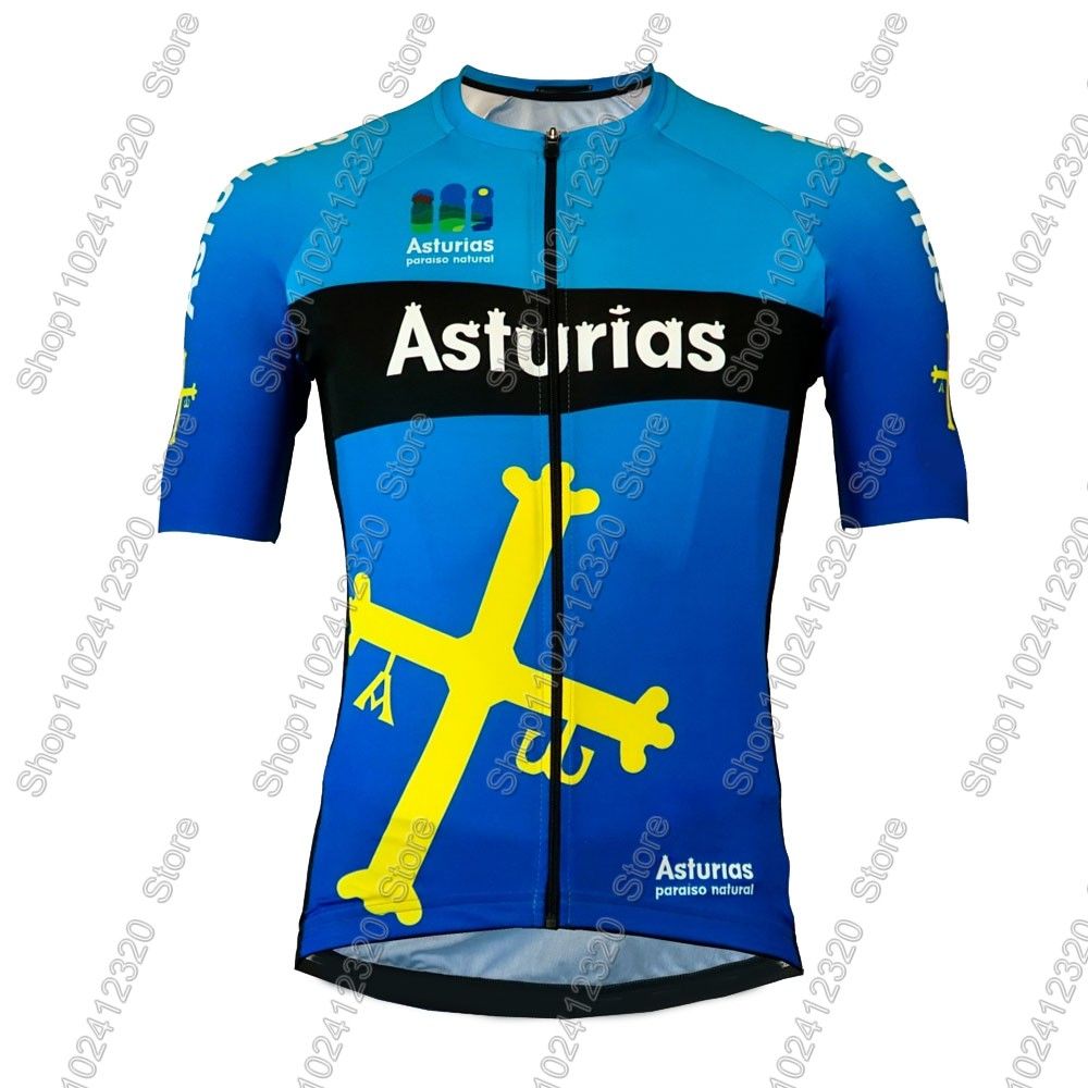 Asturias Team 2026 Cycling Jersey Set Espana Summer Clothing Road Bike Shirts Suit Bicycle Bib Shorts MTB Ropa Maillot_desvips.com