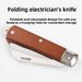 Wholesale Knife With Wooden Handle, Folding Straight Curved Blade, Multi-functional Special Steel Wire Stripper,_desvips.com