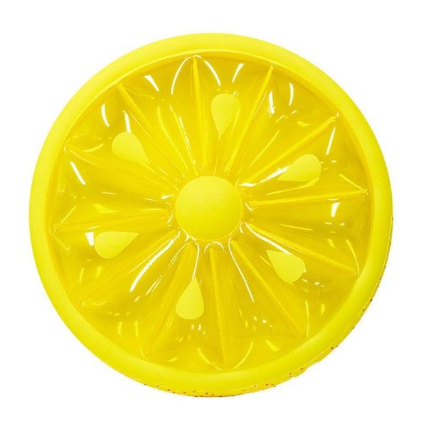 Inflatable Lemon Pool Float - Smiley Face Round Float For Adults & Kids, Premium PVC Design_desvips.com