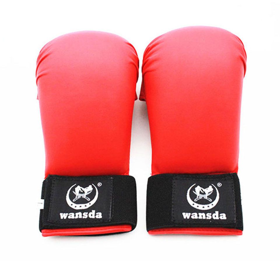 High Quality Leather Half Finger Women Men Children Karate Boxing Gloves 2 Colors Optional_desvips.com