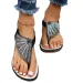 Summer New Glass Rhinestone Woven Beach Casual Shoes For Women Large Size Thong Sandals Ddmysaturn_desvips.com