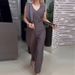 Women's Clothing Summer New Fashion Layered Solid Color Wide leg Jumpsuit Women's Clothing_desvips.com