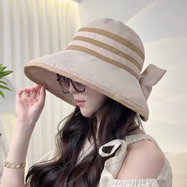 2024 Spring New Sun Protection UV Protection Outdoor Fisherman Hat Versatile Bow Collapsible Basin Hat Sun Hat_desvips.com