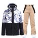001 New Women's Snowboarding Suit Winter Outdoor Warm Thickened Ski Jacket And Pants Set_desvips.com