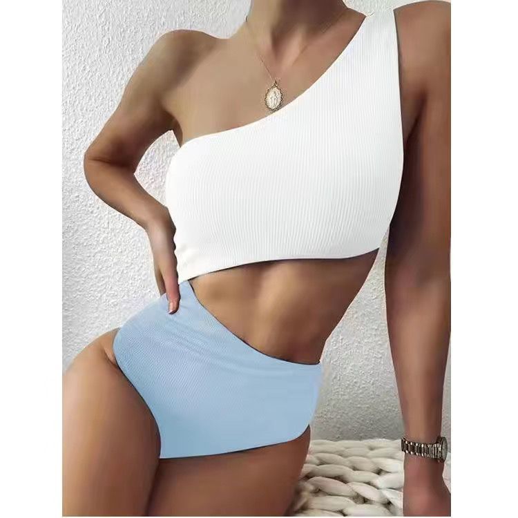 Women's New Sexy Swimsuit Triangle One-Piece Bikini Hollow Out Slimming Tummy Covering Hot Spring Vacation_desvips.com