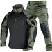 Y Black Gray Industrial Assault SP2 Version Tactical Top Combat Clothing Spring Autumn Shirt Frog Suit Pants Set T-Shirt_desvips.com