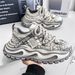 Spring Autumn 2027 Fashion European Station Vintage Sneakers Men Low Top Lace-Up Thick Sole Height Increase Non-Slip Wear-Resistant Running Shoes_desvips.com