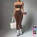 Strapless Sports Bra Bare Back Tummy Control Hip Lifting Yoga Fitness Running Bra For Women_desvips.com