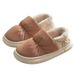 Down Cloth Cotton Slippers Women Couple Home Fleece-lined Winter Warm Indoor Thick Sole Outer Wear Thickened_desvips.com