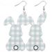 Cross-border 9-piece Easter Bunny Earring Set With Colorful Striped Printed Bunny-shaped Acrylic Earrings_desvips.com