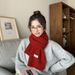 Whitening Christmas Green Scarf Winter New Korean Version Versatile Japanese Style Solid Color Knitted Warm Thickened_desvips.com