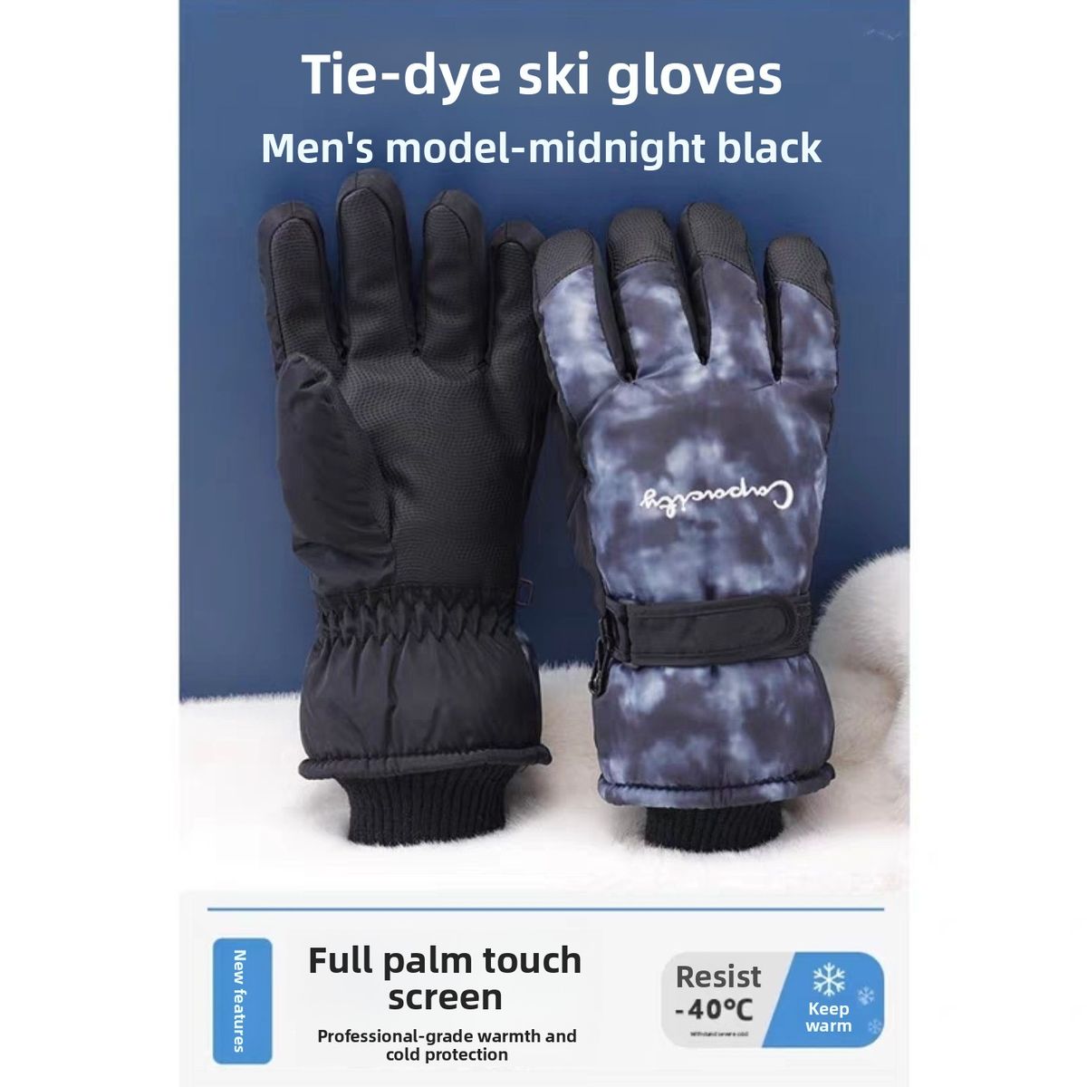 Winter Outdoor Warm Ski Touchscreen Fleece Lined Waterproof Cycling Thickened Non-Slip Electric Bike Gloves_desvips.com