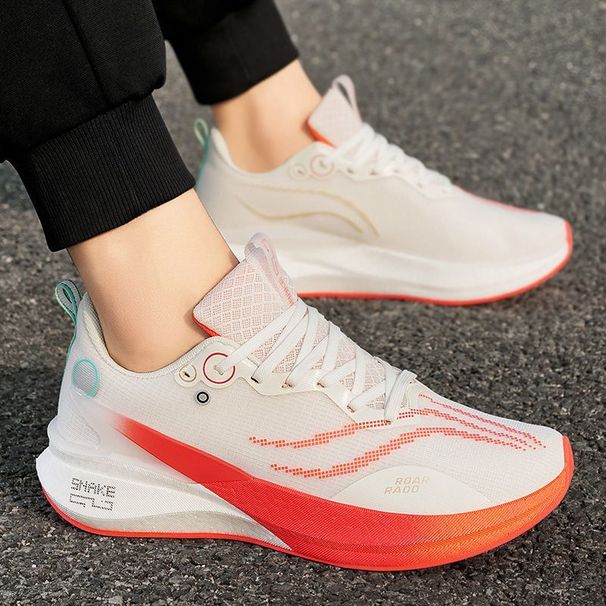 Spring Autumn Road Sports Lightweight Racing Running Shoes, Casual Versatile, With Rebound, Anti-slip, Breathable Mesh,_desvips.com