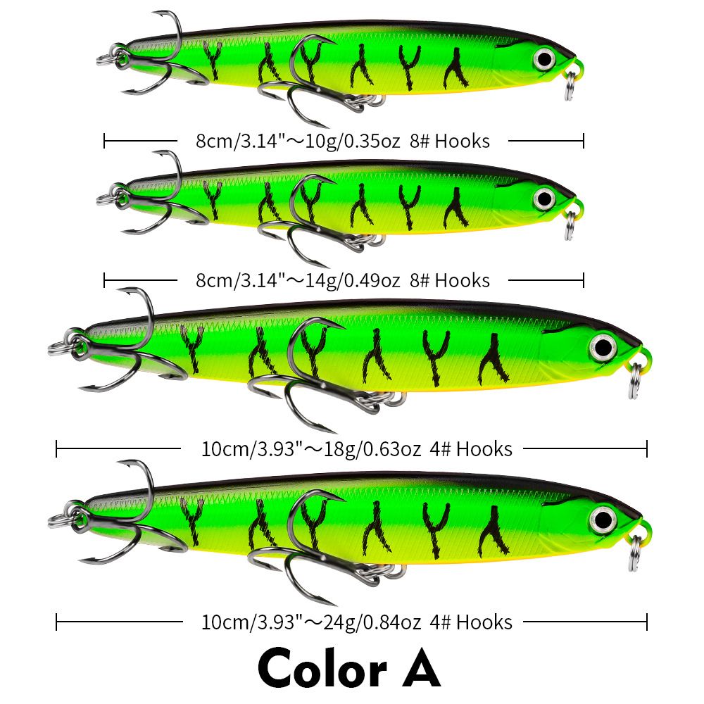 Pencil Sinking Long Casting Lure 10/14/18/24 Grams Bionic Hard Bait Fishing Tackle_desvips.com