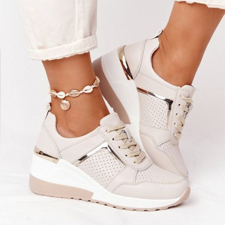 Women's Sneakers Platform Lace-Up Walking Shoes Casual Wedge Sports Outdoor Shoes for Women Comfortable_desvips.com