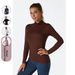 Women's Modal Long Sleeve T-Shirt High Neck Base Layer Slim Fit Plus Size Top New Autumn Winter_desvips.com