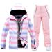 001 Women's Set Snowboard And Jacket Pants Warm Ski Suit New Cross-Border Style_desvips.com
