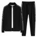 Men's Clothing sports suit men's spring and autumn sweatshirt outdoor running leisure two piece suit loose trend plus size jacket_desvips.com