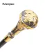 Golden Black Luxury Round Leaf Handle Fashion Walking Stick For Party Cane Elegant Deluxe Box 95cm Performance Stage Cane_desvips.com