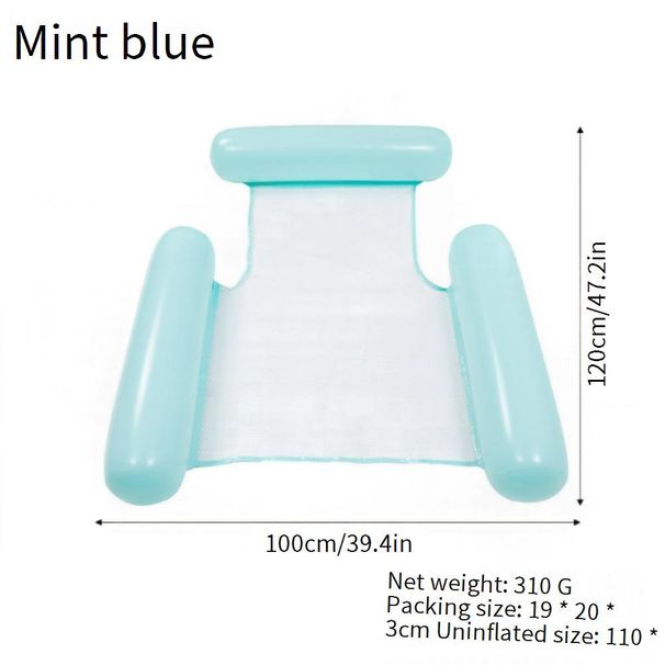 3-Tube Inflatable Floating Lounger With Adjustable Backrest - Heavy-Duty PVC Pool Float For Adults Foldable Water Mat For Lake Beach & Swimming Pool_desvips.com