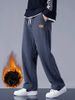 Winter Thick Warm Corduroy Sweatpant Men Liner Drawtring Straight Looe Track Pant Male Caual Fleece Thermal_desvips.com