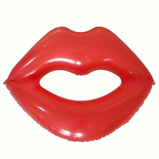Giant Red Lips Inflatable Floating Bed for Pool Party and Vacation Fun_desvips.com
