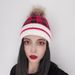 Foreign Trade Autumn Winter Christmas New Block Large Plaid Knitted Warm With Pom-Pom Comfortable Solid Color Yarn Hat_desvips.com
